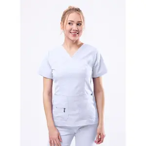 Elevated V-Neck Scrub Top by Adar XXS-3XL /  White