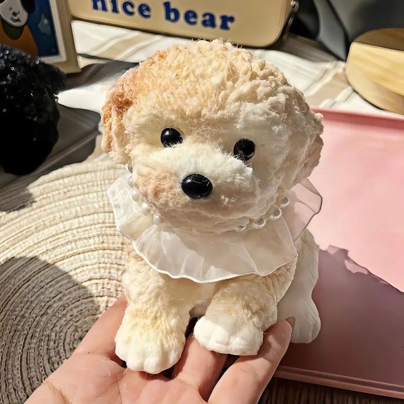 【6” Large】Big taba Squishy Dog, Handmade Squishy Dog Stress Relief Toy for Adult/Kids, Cute & Soft Teddy Dog Design, Perfect Squeeze Toys Gift for Relaxation and Fun(Cream Color)
