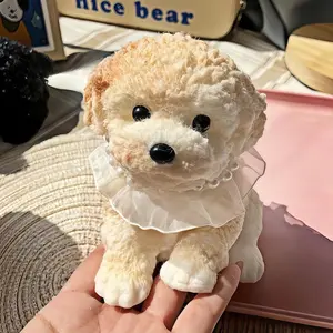 【6” Large】Big taba Squishy Dog, Handmade Squishy Dog Stress Relief Toy for Adult/Kids, Cute & Soft Teddy Dog Design, Perfect Squeeze Toys Gift for Relaxation and Fun(Cream Color)