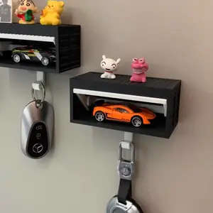 Wall-Mounted Garage Key Organiser - Hangable Home Organizer Hook with Mini Car Slot, Easy Installation, Decorative Design, Ideal for Car Enthusiasts, Room-Friendly Hanging Door Hanger, Great Gift