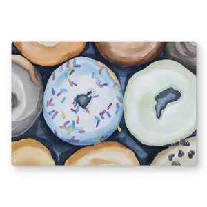Begin Home Decor C1MP2436S1YG8A 24 x 36 in. Watercolor Doughnuts with Icing Wall Art - Gastronomy Bedroom Metal Print