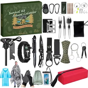 2025 24-Day Christmas Countdown Advent Calendar with Outdoor Survival Tools, Perfect Christmas Gift for Men