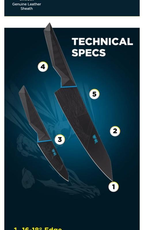 2 Piece Set | 8" Chef's Knife & 3.75" Paring Knife | Shadow Black Series | BATMAN™ Edition | Dalstrong © 2 Piece Set | 8" Chef's Knife & 3.75" Paring Knife | Shadow Black Series | BATMAN™ Edition | Dalstrong ©