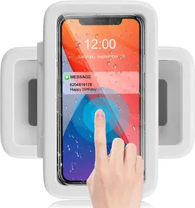 360° Rotating Waterproof Anti-fog Bathroom Cellphone Holder, Wall-Mounted Adhesive Hook ABS Plastic Stand for Touchscreen Phones, Tablets, Watches, Music Use in Washroom, 2024 Bathroom Accessory