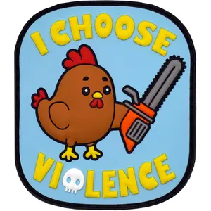 I Choose Violence PVC Morale Patch - Hook Backed, Funny Style PVC Patch for Backpack and Gear, for Meme Lovers, PVC Patch Collectors and Funny Patch - Patches