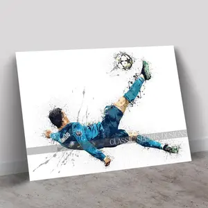 Cristiano Ronaldo Poster, Real Madrid, Bicycle Kick, Canvas Wrap, Wall Art Print, Kids Decor, Man Cave Gift, Sports Art