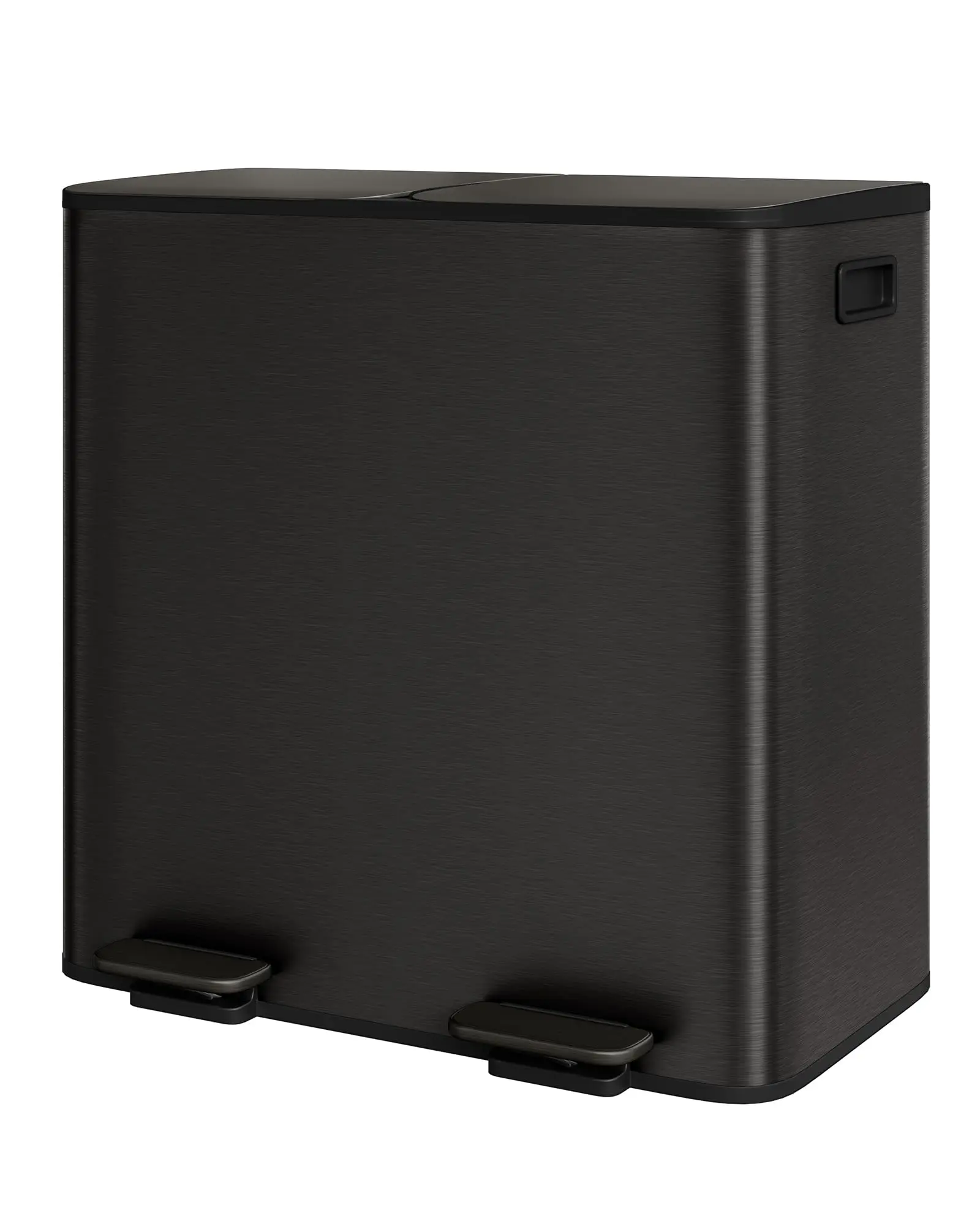 Garvee Upgraded 2x10.6 gal 40L Dual Trash Can with Removable Inner Buckets, Rectangle Step Garbage Can with Soft-Close Lids, Stain-Resistant Recycling Bin Waste Container for Kitchen, Dining Room, Restaurant, Black