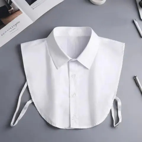 Women's Fashion Detachable Pointed Collar, Back Tie Design, Versatile Decorative Collar with Polyester Fabric, Accessories