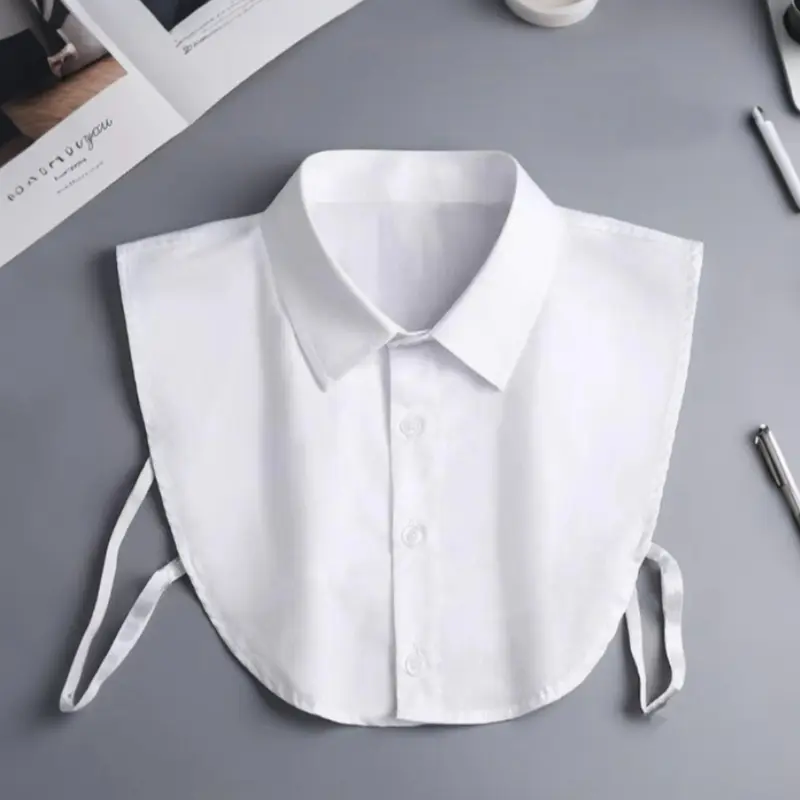 Women's Fashion Detachable Pointed Collar, Back Tie Design, Versatile Decorative Collar with Polyester Fabric, Accessories