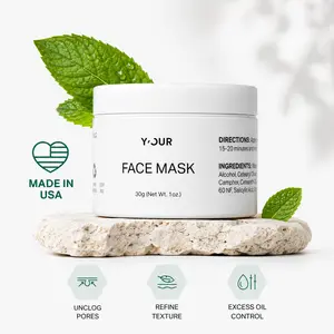 Purifying Clay Mask by Y'OUR | Detoxifying & Minimize Pores | Clear Acne | Glycolic Acid, Salicylic Acid & Bentonite Clay, Valentine gift for her Rejuvenating Face Mask Radiant