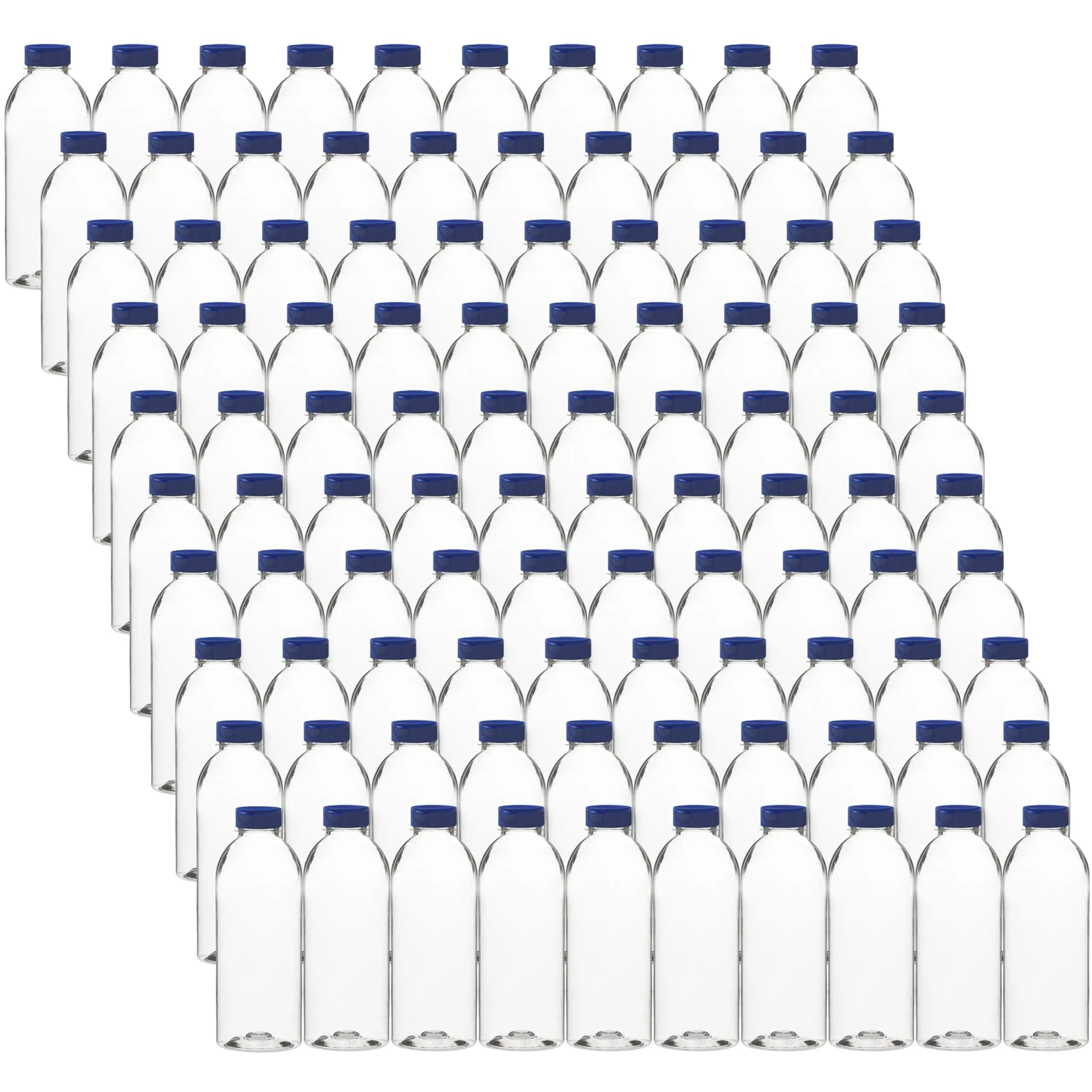 Clear Plastic Bottles 20oz PET Bottle with Flip-top Caps Made in USA - Pack of 100