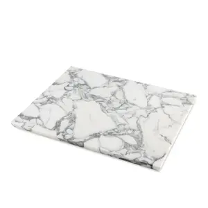 Koville Natural Marble Cutting Board for Kitchen, 20x16inch Hand Crafted Marble Slab for Cheese, Charcuterie, Pastry Board - Wedding Gift, House Warming Gift(Arabescato)