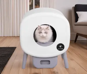 Extra Large Automatic Litter Box Self Cleaning for Multiple Cats, Odor-Free, App-Controlled, Ambient Light Waste Disposal