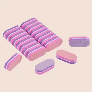 50pcs Mini High Elastic Sponge Nail File, Long Round Small Sponge Shaping Grinding Tool, New Dual-Sided Polishing Strips, Nail Care Tool