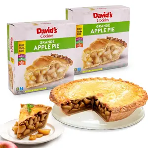 David's Cookies Ready To Bake Grandé Apple Pie 10" 2-Pack - Classic Fruit Pies, Apple with Cinnamon - OU Kosher Dairy, Delicious Gourmet Dessert Gift Box for Birthday Celebrations