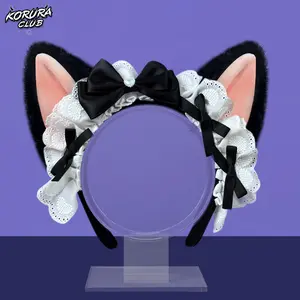Koruraclub Cute plush cat ears headband KH19