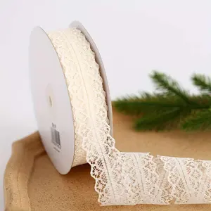 1 Roll Beige Lace Trim Ribbon, 25 Yards x 3cm Width, DIY Crafts, Gift Wrapping, Headwear Bows, Clothing Accessories, Gift Box Embellishments