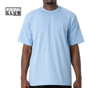 Pro Club Men's Heavyweight Cotton Short Sleeve Crew Neck T-Shirt - Sky Blue