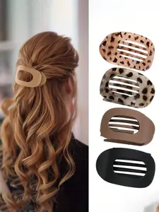 4pcs Solid Color Hair Claw, Casual Versatile Hair Accessories for Women, Minimalist Headwear for Thick Hair, Fashion Hair Clips