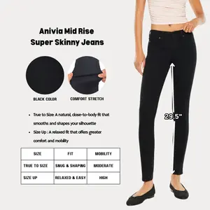 KANCAN - Anivia Essentials Women's Denim Mid Rise Super Skinny