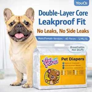 【JMyouQi】New Pet Dog Disposable Diapers Nappies Puppy Pads 40 Pack, Unisex Soft Non-Woven Fabric, Quick Absorbent, Breathable Bottom Layer, Leakproof and Odor Proof