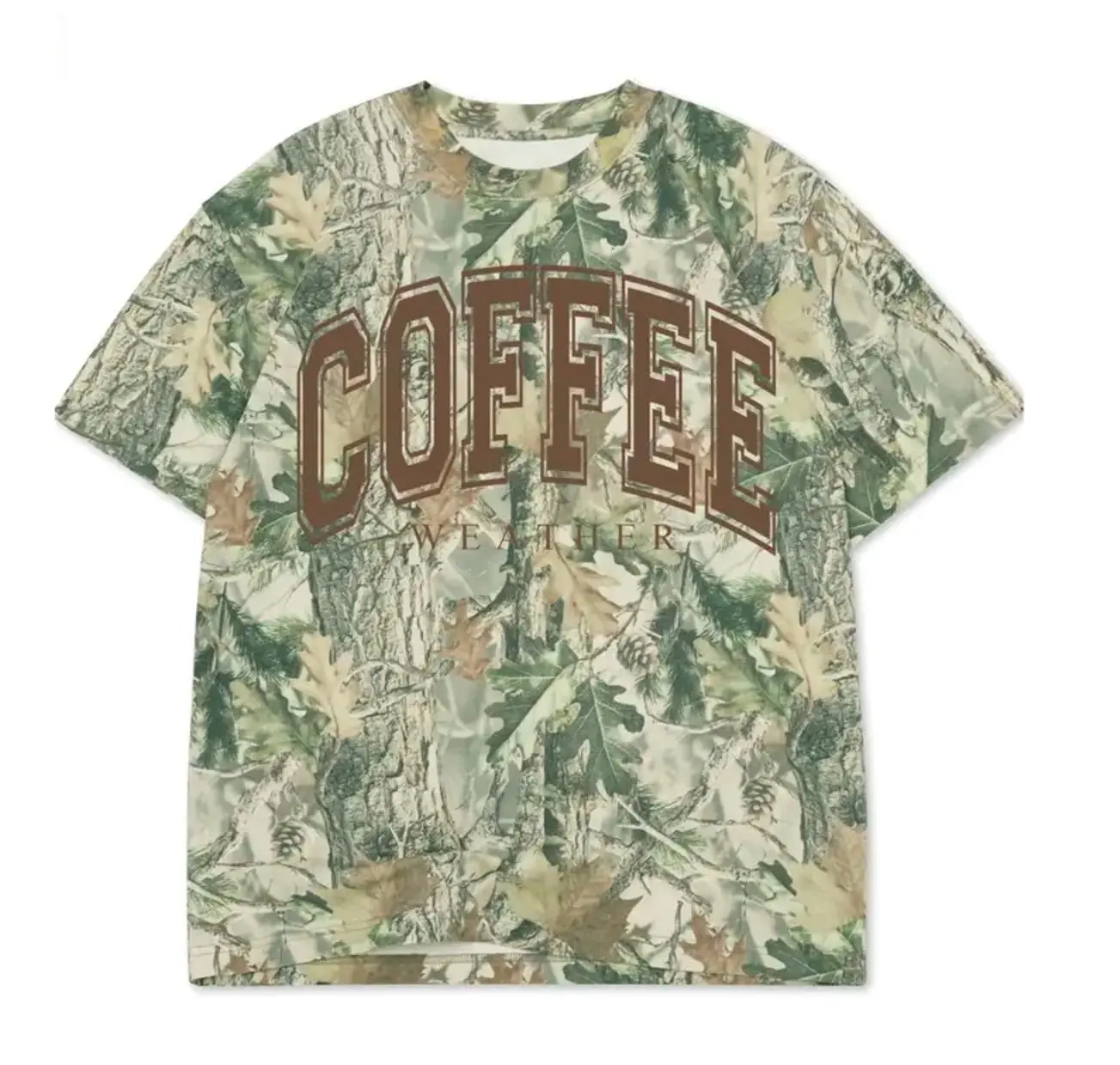 Coffee Weather Puff Print Camo T-SHIRT