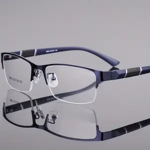 Men's Half-Frame Blue Light Blocking Glasses - Anti-Fatigue Computer Glasses, No Prescription, Lightweight Design Suitable for Office, Gaming, Smartphone Use - Radiation-Resistant Glasses with Clear Lenses, Digital Protection, Modern Style, Comfortable to