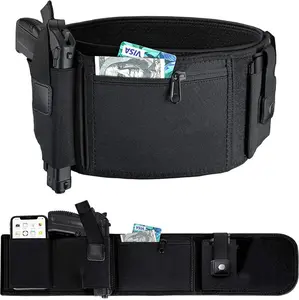 Belly Band Holster for Men and Women, Ventilated Gun Holster Fits Smith and Wesson, Shield, Glock 19, 17, 42, 43, P238, Ruger LCP, and Similar Guns for Most Pistols