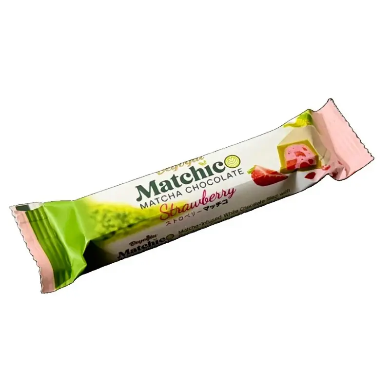 Matchic Matcha Chocolate Bar 35g - Raspberry Cream & Strawberry Pieces Filling Namak Chocolate Dubai Snack sweet