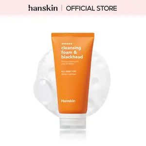 Hanskin Cleansing Foam & Blackhead Exfoliator - Gentle Foaming Cleanser for All Skin Types, Moisturizing & Hydrating, Deep Pore Cleansing, Oil Control, Double Cleansing Clear, Organic Ingredients - Facial Wash