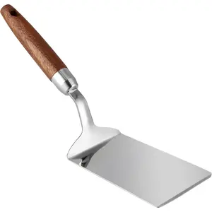 Stainless Steel Spatula with Wooden Handle, Nonstick Pancake Turner, Fried Egg Flipper for Cooking, Frying, Grilling, Baking, BBQ