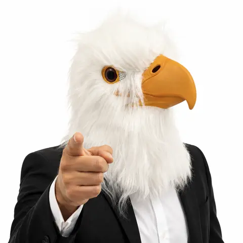 PATYGR Hyperrealism Feathers Latex Eagle-Hawk Animal Bird Head Helmet Mask - One-Size Lightweight Adult Halloween Costume Accessory, Turns Heads at Parties Cosplay Gear