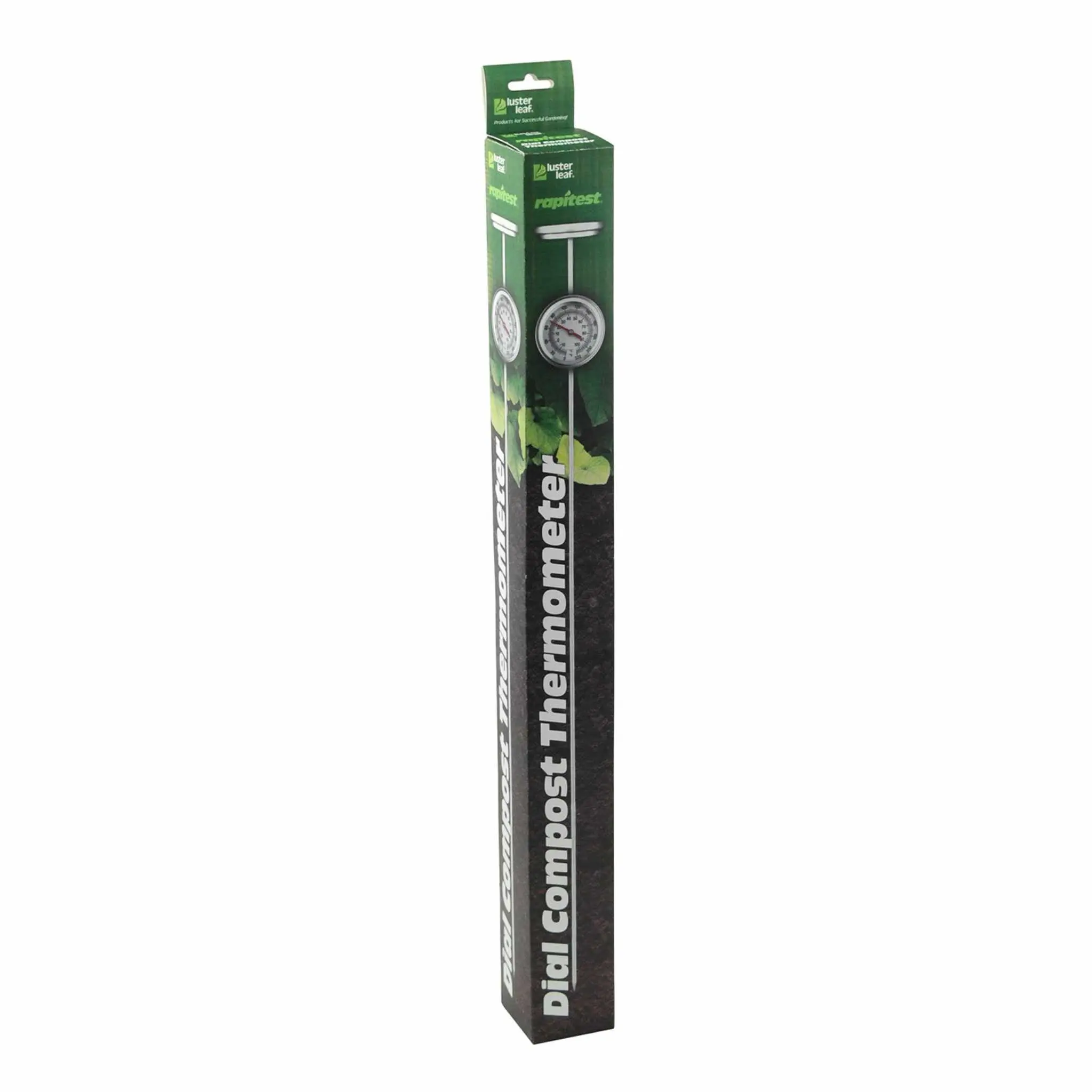 Luster Leaf Rapitest Dial Thermometer, 0°F-200°F Range, 19-inch Length, Durable Construction for Composting, Better Composting Through Temperature Control