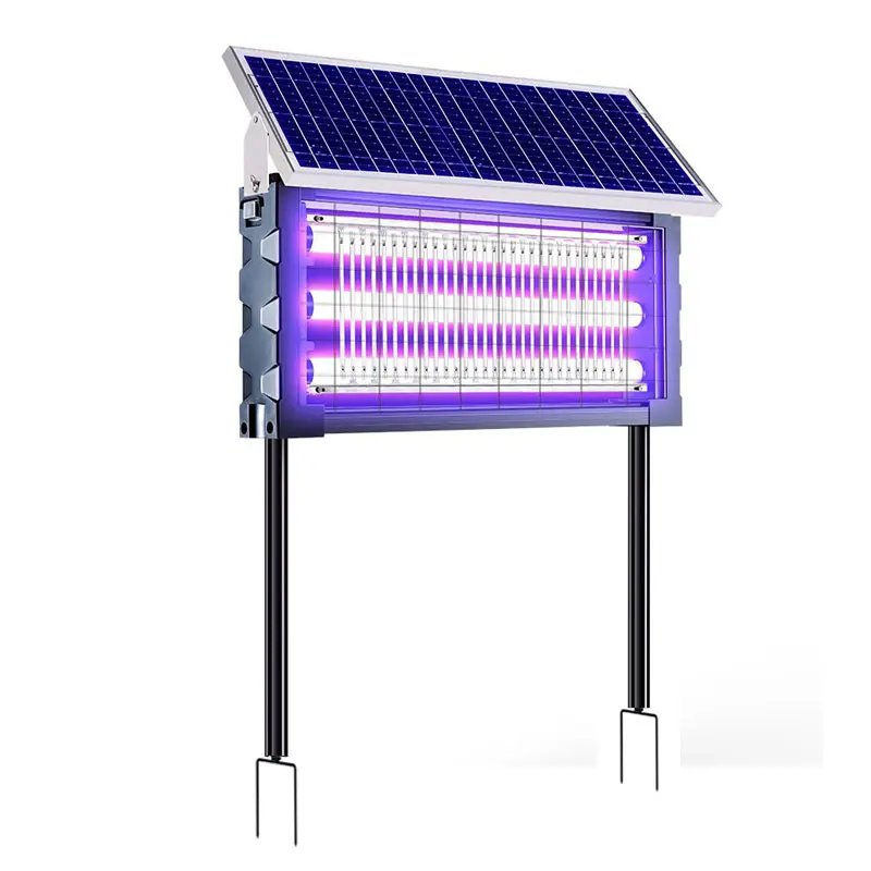 20W Solar Bug Zapper Outdoor, Waterproof Mosquito Zapper Fly Traps, Rechargeable Solar Zapper with 3 UV Light Tubes for Patio, Backyard, Garden, Camping, Farm and Large Spaces