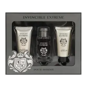 Invincible Extreme 3pc Gift Set Spray Cologne Eau de Toilette Shower Gel After Shave Cream for Men 50ml Regular Edition