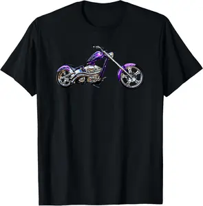 100%cotton Purple Chopper Motorcycle TShirt T-Shirt