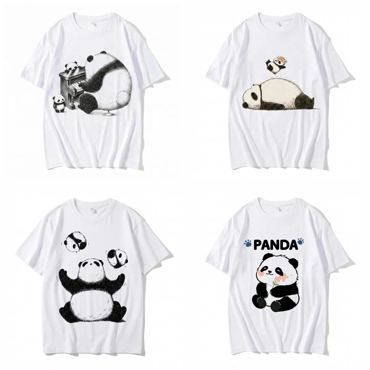 OMG, these are the CUTEST Panda Tees ever!  Which one is your vibe?  Aesthetic, Unique, and super comfy! #tiktokmademebuyit #pandalovers #cuteoutfits #fyp