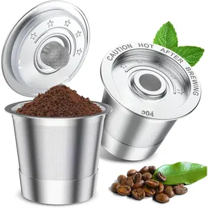 2 Pack Reusable K Cup for Keurig 1.0, Stainless Steel Refillable K Cups for Keurig, Metal K Cups Coffee Pods for Keurig with Heat Resistant Handles and Coffee Scoop,1-Stream Filters, NO BPA, Not compatible with Keurig 2.0 Mesh Basket