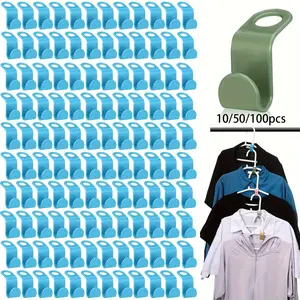 Colorful Clothes Hanger, 10/50/100pcs Space Saving Clothes Hanger, Clothes Hanger Connector, Clothes Organizer for Home, Home Organizer