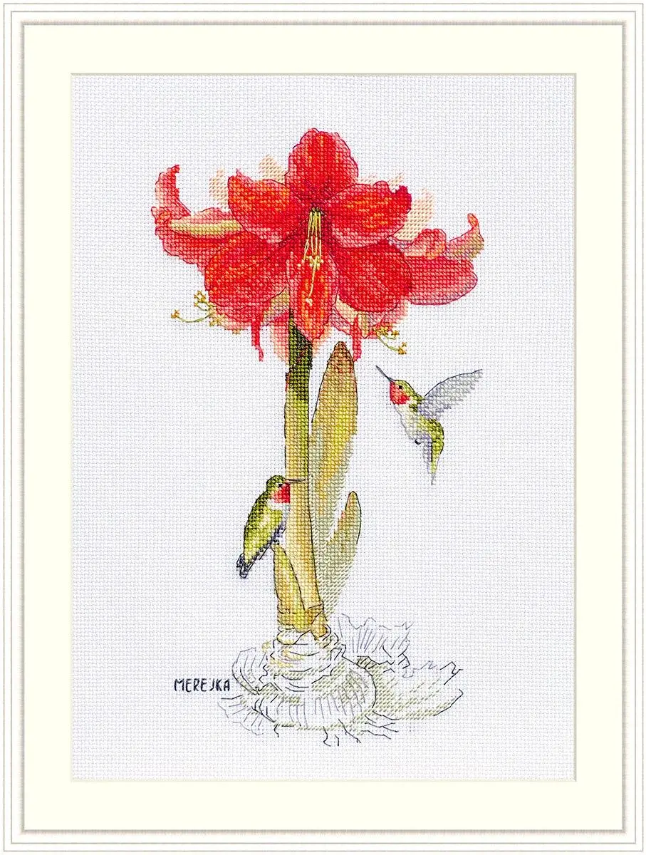 Amaryllis Counted Cross Stitch Kit by Merejka K-202