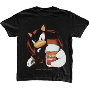 "Tylenol" Come And Take It T-Shirt, Shadow the Hedgehog Shirt, Sonic Shirt, Unisex Graphic Tees Gothic Grunge Y2k Emo Scene Amity Affliction Style Clothes Menswear Womenswear Streetwear