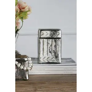 D4.9x6.1" Decorative Glass Storage Box