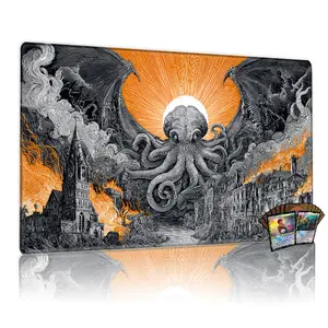 Cthulhu Mythos 12x24inch MTG Playmat TCG Gaming Mat with Non-Slip Backing, Great for Card Games like MTG TCG, Perfect for Family Gatherings and Party Gift, Battle-Ready Design