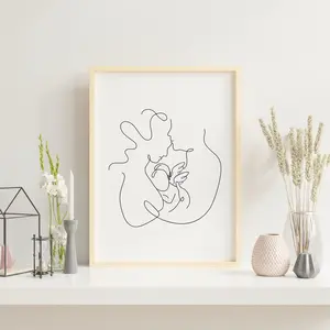 Miscarriage Family Portrait, 2 Angel Babies, Baby Loss Keepsake ,Miscarriage Print, Miscarriage Gift, Remembrance Gift, Miscarriage Line Art Poster No Frame 