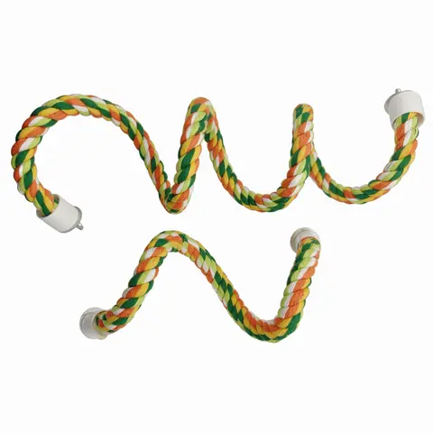 Dual-Size Combo Parrot Climbing Rope Set - 40in & 14in Bendable Cotton Toy, 2-Sided Screws, Chew-Resistant & Safe, Cage-Mountable, Multi-Level Fun, Aesthetic Habitat Upgrade, Backed by Avian Safety Standards for Conures (Bird Accessories)