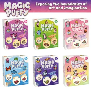 Magic Foam Texture Painting Kit-3D Art Craft Aqua Puffs Paint Kit, 15 Mess-Free Paint by Number Craft for Kids, Perfect Gift for Birthday & Christmas