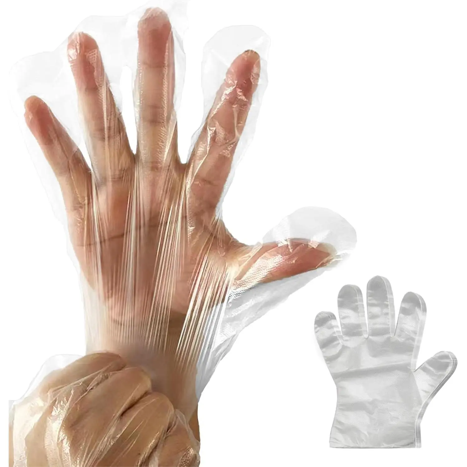 400 count Disposable Plastic Gloves Cleaning Gloves Household  Safe, Latex-Free, ,  Size Fits  for Cooking,  Service, Cleaning,  Handling, Clear Disposable  Prep Gloves
