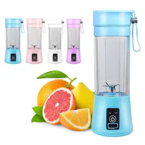 380Ml Electric Juicer Bottle, Fruit Vegetable Blender, Portable Smoothie Maker Mixer Bottle, Rechargeable Blender Bottle, Light Blue Mascarry