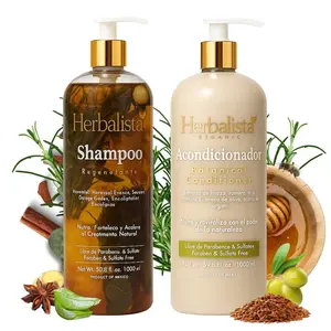 HERBALISTA 2 Pack Set - Viral Herbal Conditioner/Acondicionador 1000ml (33.8 fl oz) – With Rosemary, Coconut Oil, Flaxseed Extract, Aloe, Honey, Vitamin E & Olive Oil – Suaviza, Nutre, Hidrata – 100% Natural
