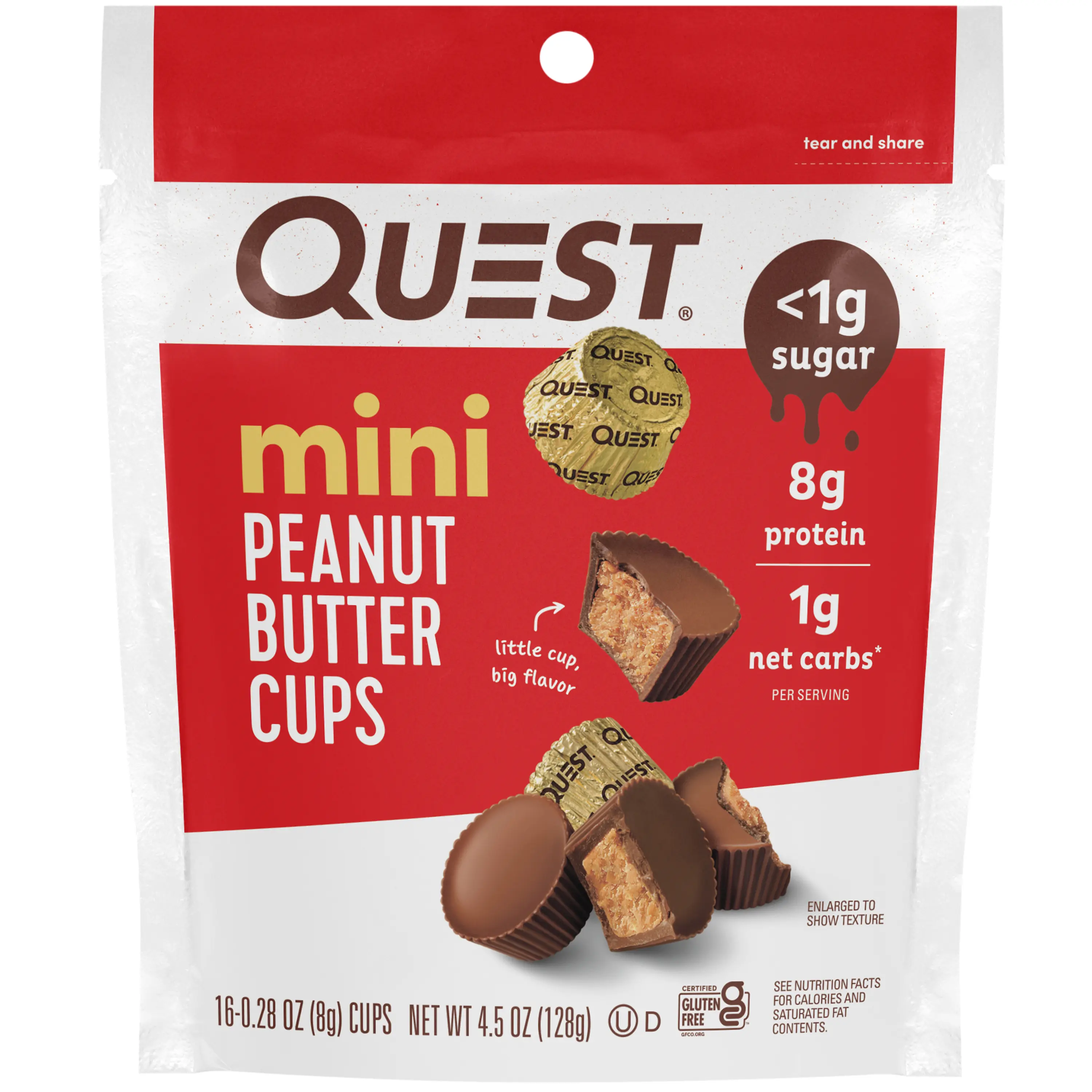 Quest Mini Peanut Butter Cups, Low Carb, High Protein, 16 Count, 4.5 Ounce